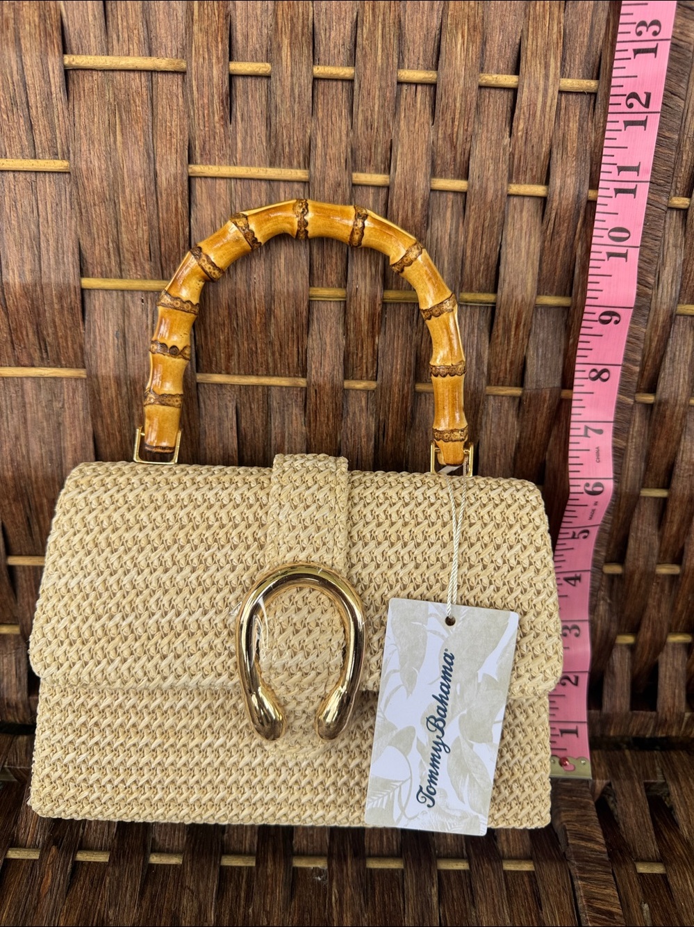 Tommy Bahama Natural Woven Straw/Raffia Handbag - Picture 12 of 12